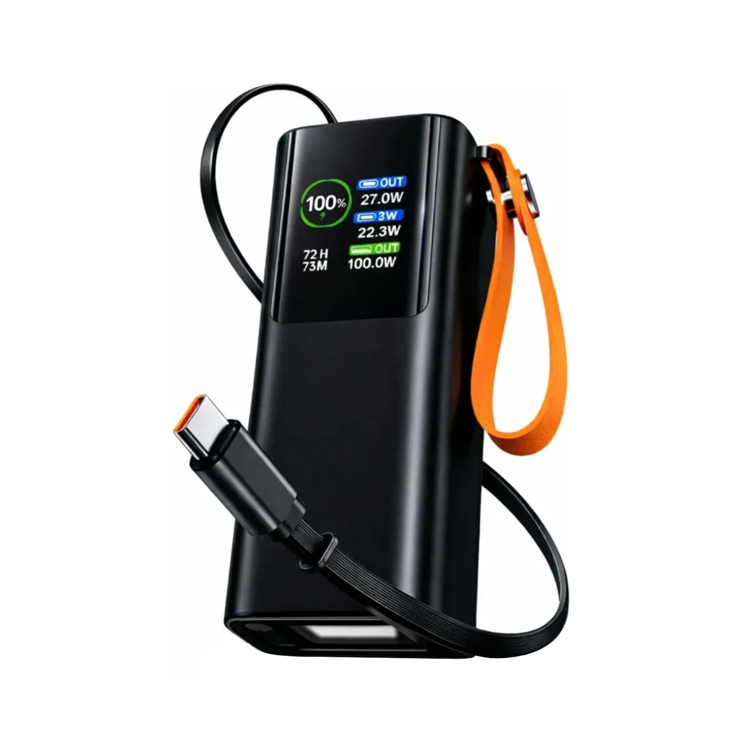 Banco de Carga 20000 mAh con Cable USB-C Retráctil 100W