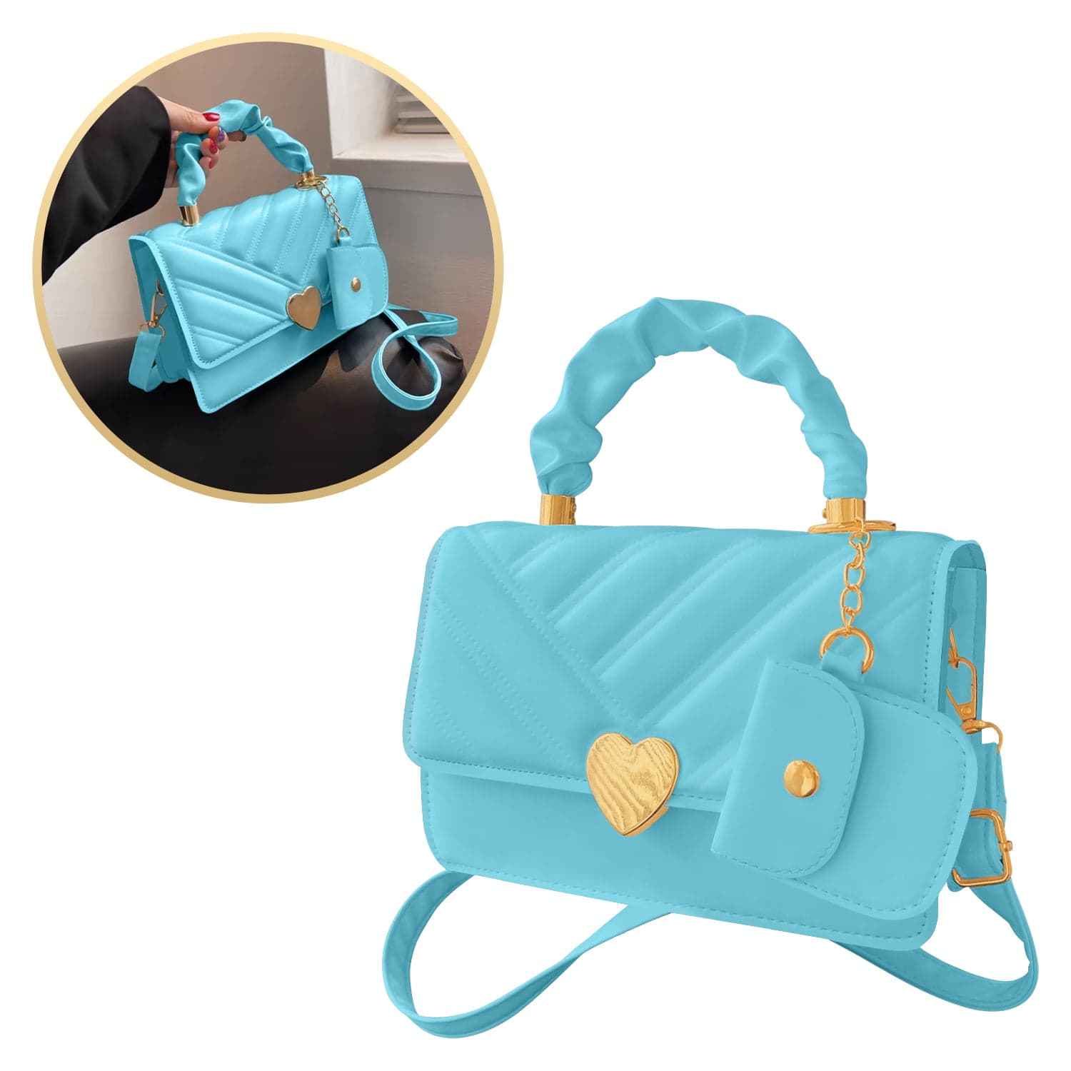 Bolso Pequeño Corazón con Monedero Elegante