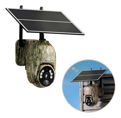 Camara Con Chip Militar 4mp Detección Pir E Intercomunicador Verde Oscuro