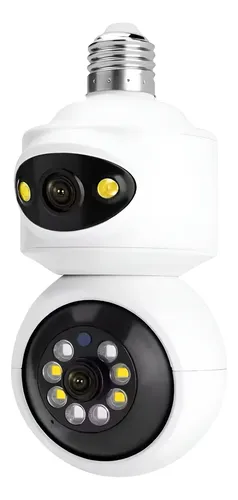 Camara Foco Doble Lente Full Hd 1080p Visión Nocturna Color Blanco