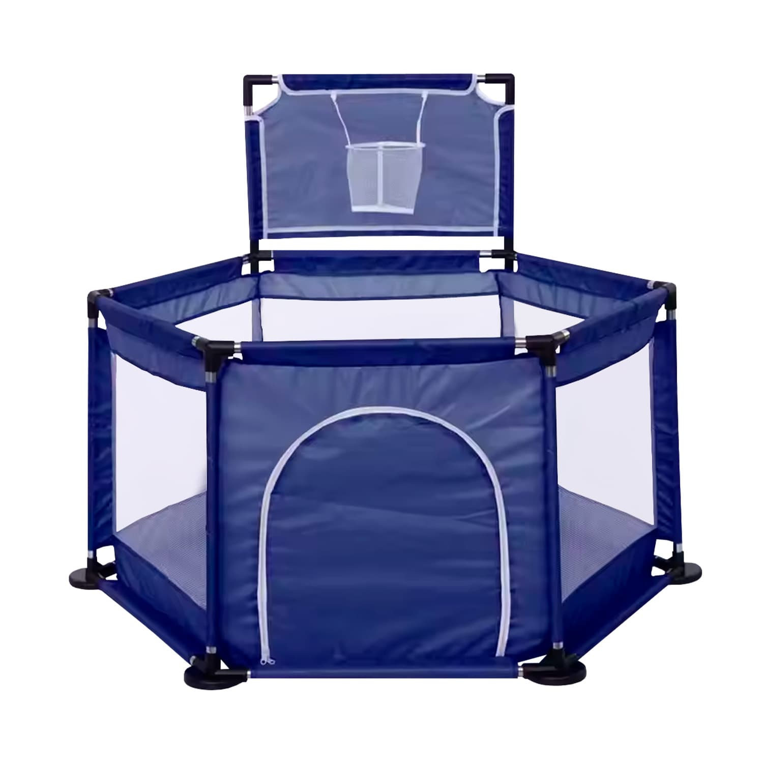 Cuna corral para bebe con aro de basketball y tela resistente