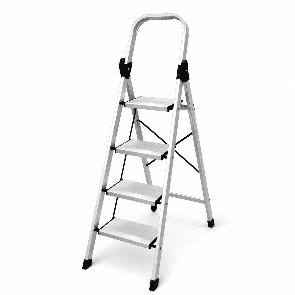 Escalera 4 Pasos Plegable de Aluminio Antideslizante