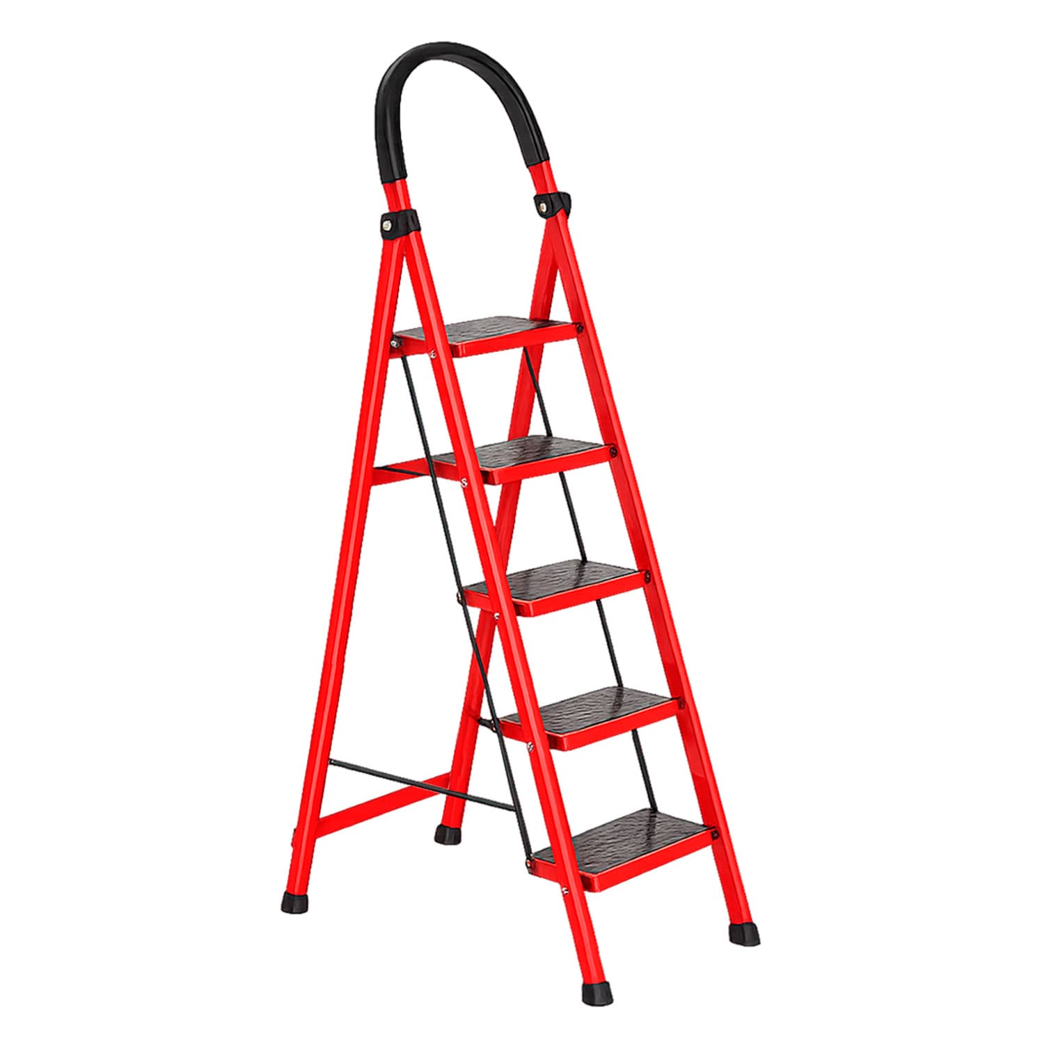 Escalera 5 Pasos Plegable de Metal Ligera y Segura