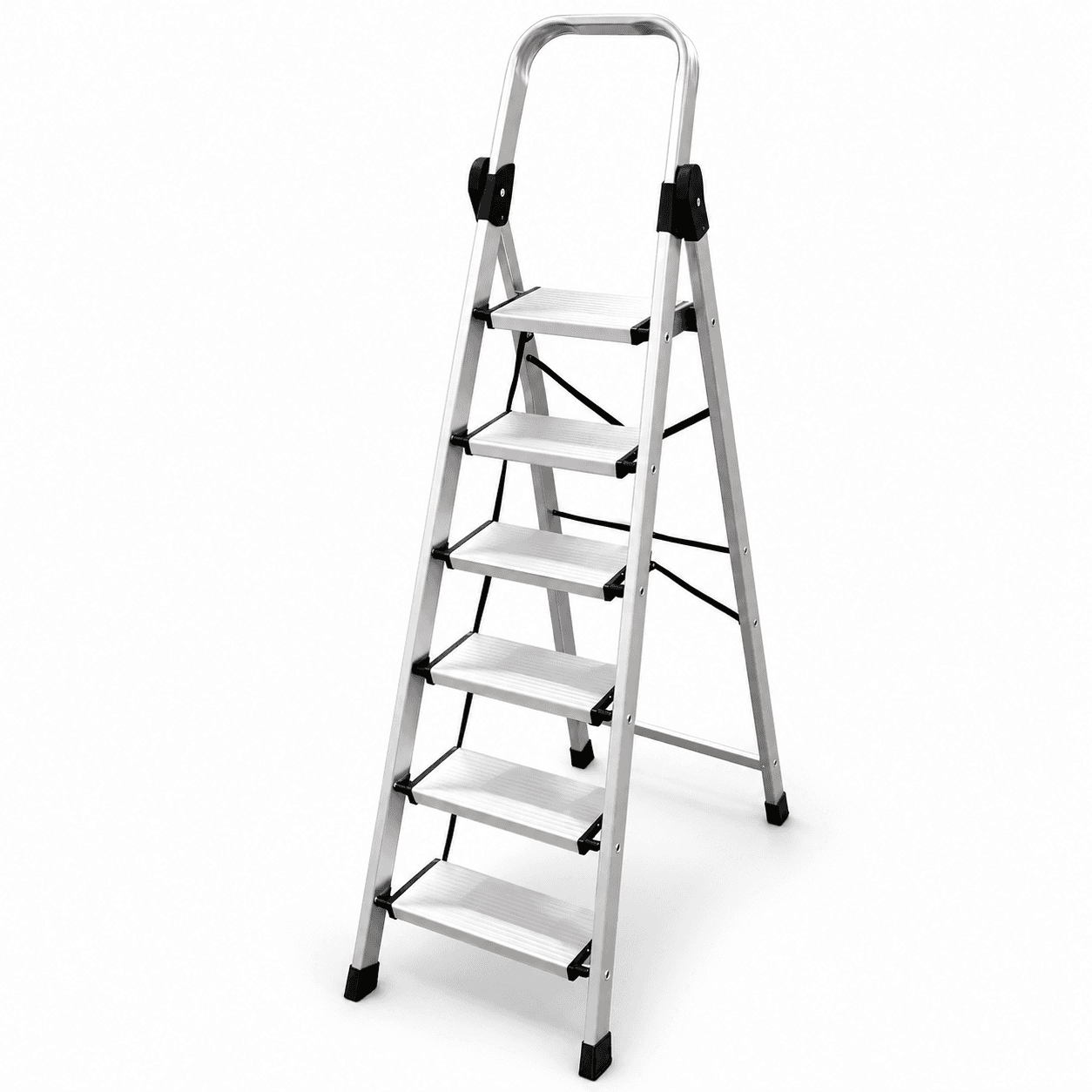 Escalera 6 Pasos Plegable de Aluminio Antideslizante