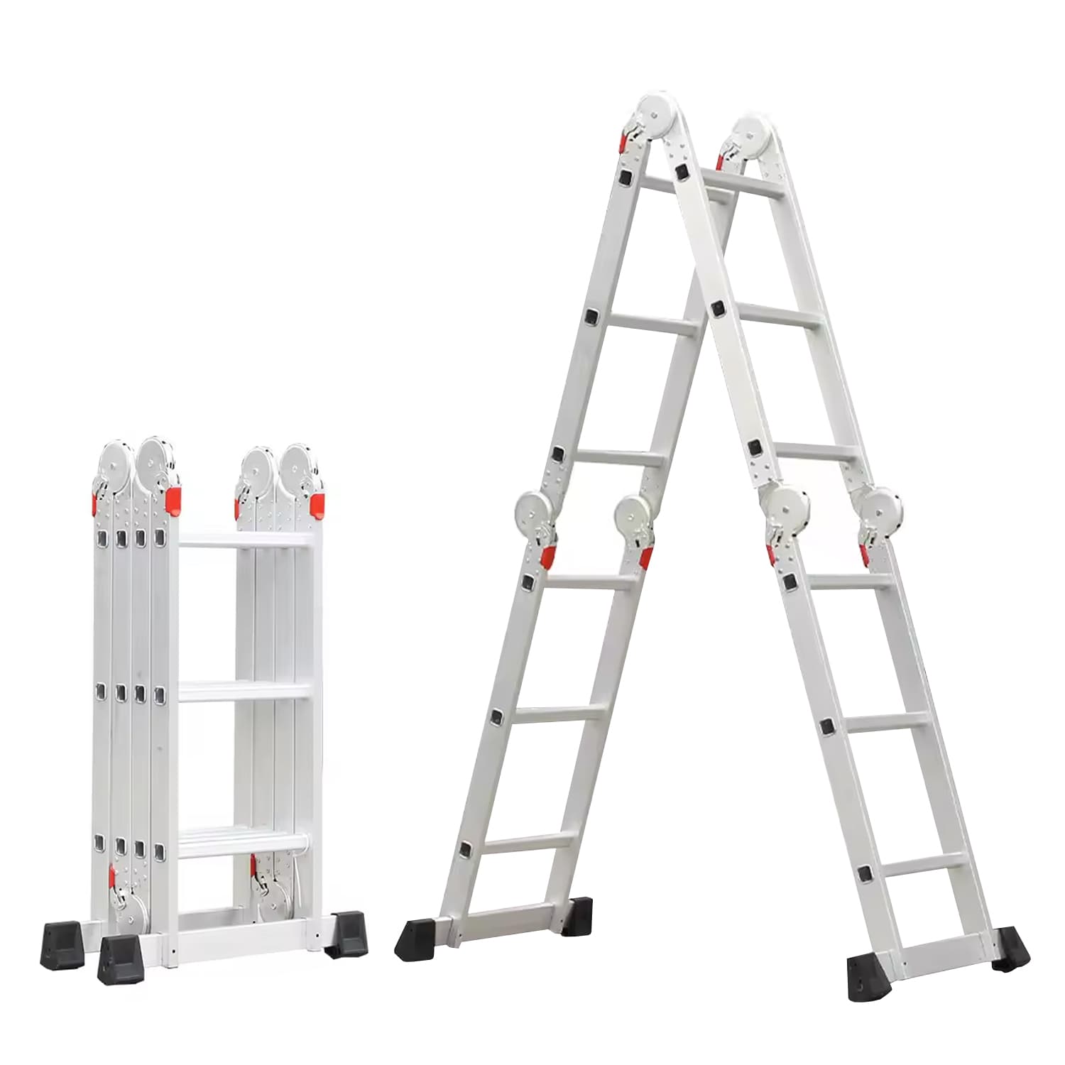 Escalera Telescopica Plegable 12 Pasos Multifuncional Aluminio