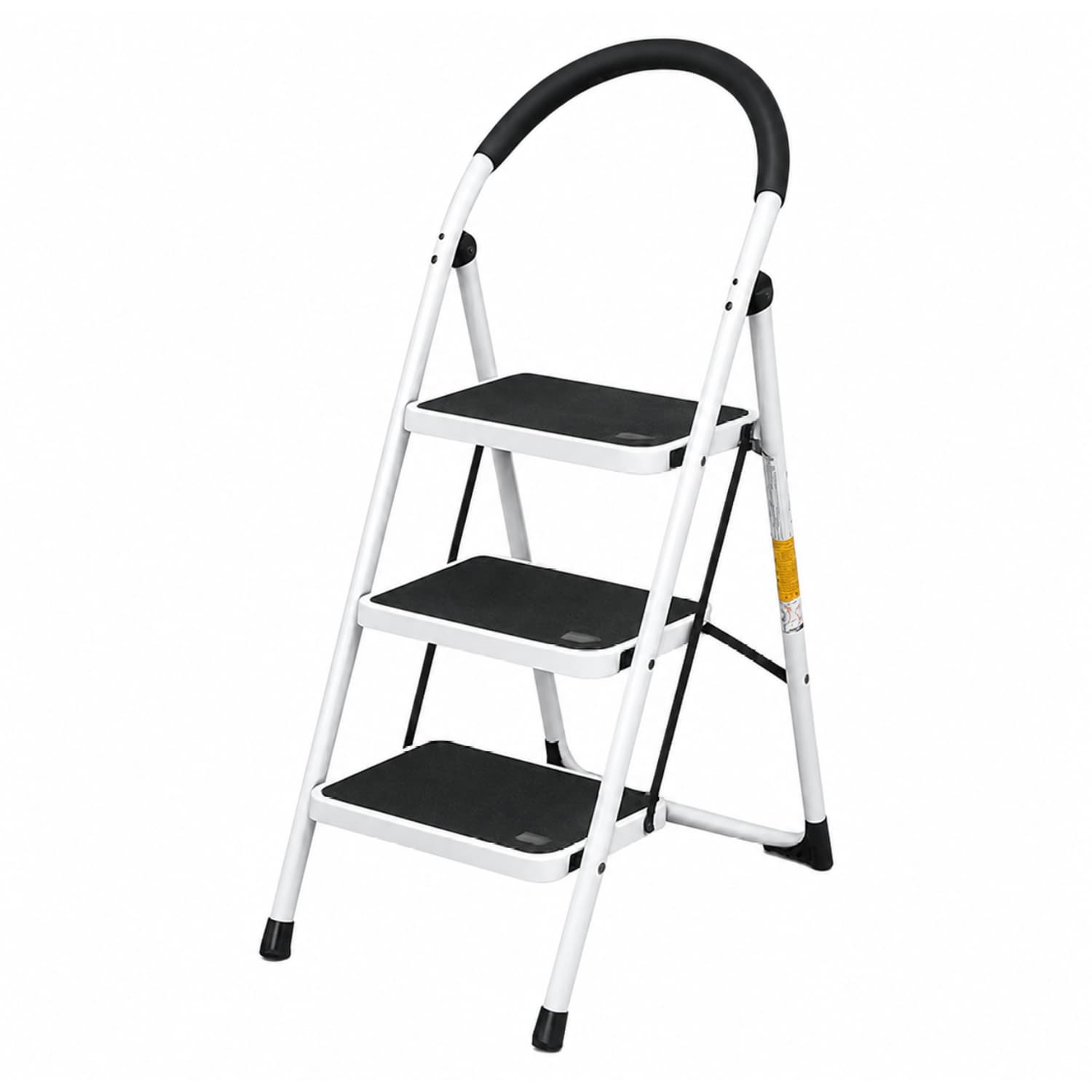 Escalera Tubular 3 Pasos Plegable Peldaño Ancho 150Kg