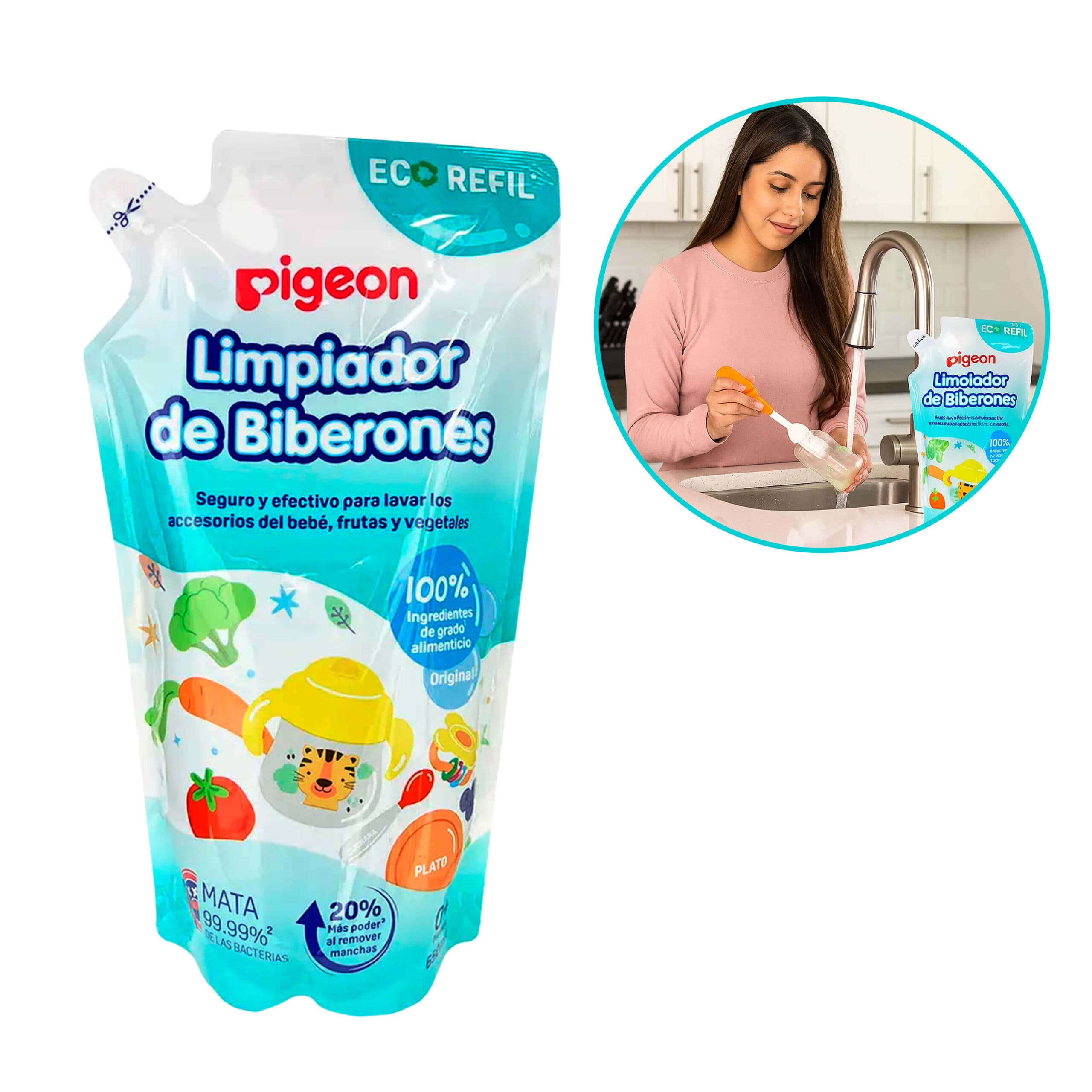 Limpiador de Biberones 650ml Pigeon Seguro y Eficaz