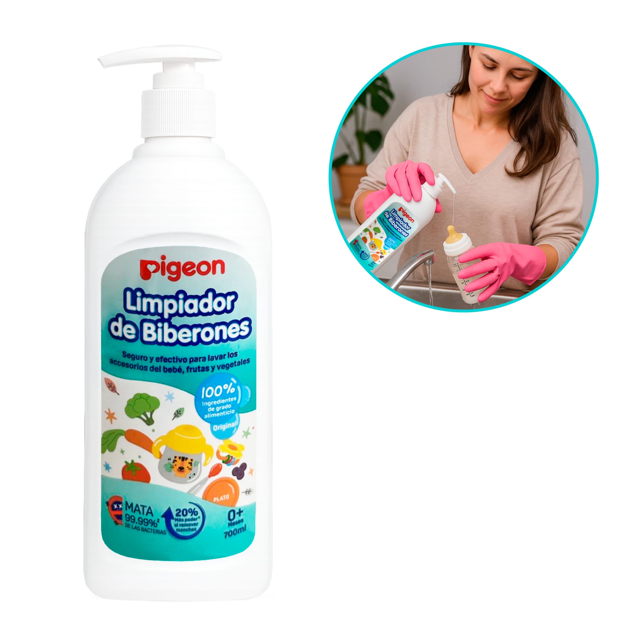 Limpiador de Biberones 700ml Pigeon Seguro y Eficaz