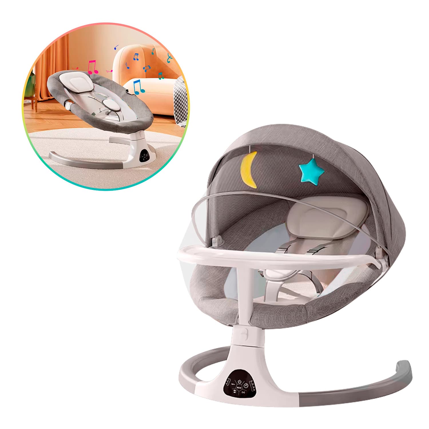Mecedora para Bebe Automatica Bluetooth con Mosquitero