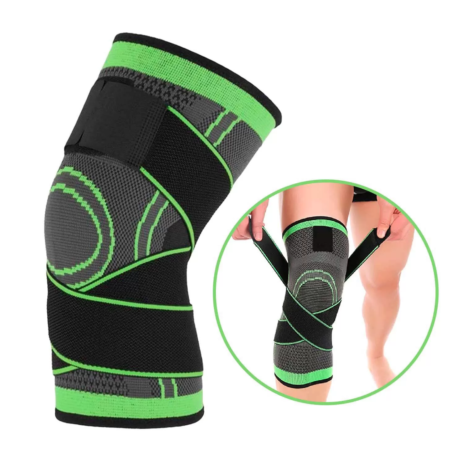 Rodillera Deportiva Ajustable Elastica Negra